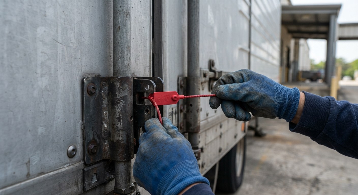 A driver completing an inspection