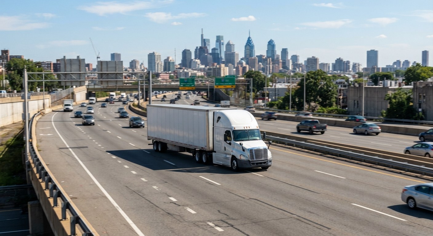FLORES DE JESUS LLC tractor and trailer on the highway